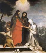 The marriage mistico of Holy Catalina of Sienna